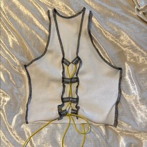 Stylish White Lace-Up Women's Top